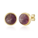 Coco Amethyst Stecker Edelstahl goldfarbig