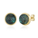 Coco grüner Aventurin Stecker Edelstahl goldfarbig