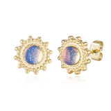 Merkrum Mondstein Stecker Edelstahl goldfarbig