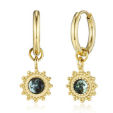 Merkrum grüner Aventurin Kreolen Edelstahl vergoldet