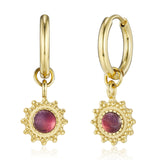 Merkrum Amethyst Kreolen Edelstahl vergoldet