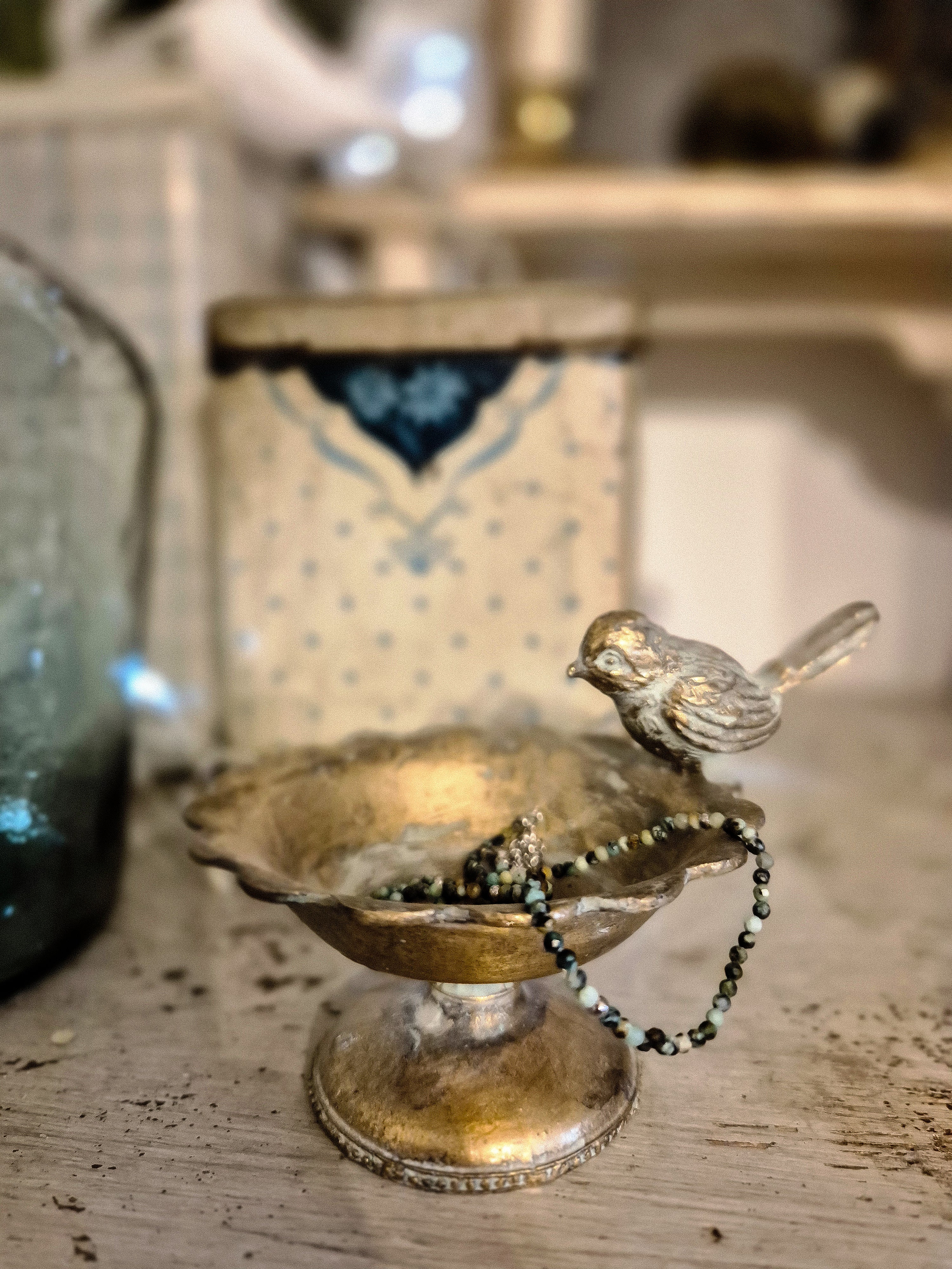 Hieno afrikanischer Türkis Halskette silberfarbig