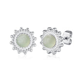 Merkrum afrikanischer Türkis Stecker Edelstahl silberfarbig