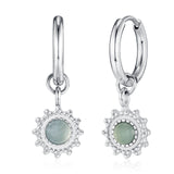 Merkrum afrikanischer Türkis Kreolen Edelstahl silberfarbig