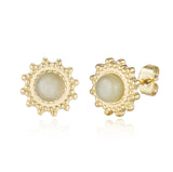 Merkrum afrikanischer Türkis Stecker Edelstahl goldfarbig