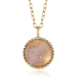 Polly Rosenquarz Halskette Edelstahl vergoldet