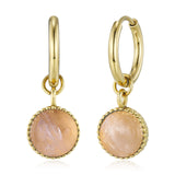 Polly Rosenquarz Kreolen Edelstahl vergoldet