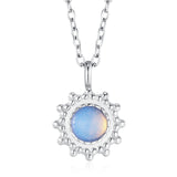 Merkrum Mondstein Halskette Edelstahl silberfarbig