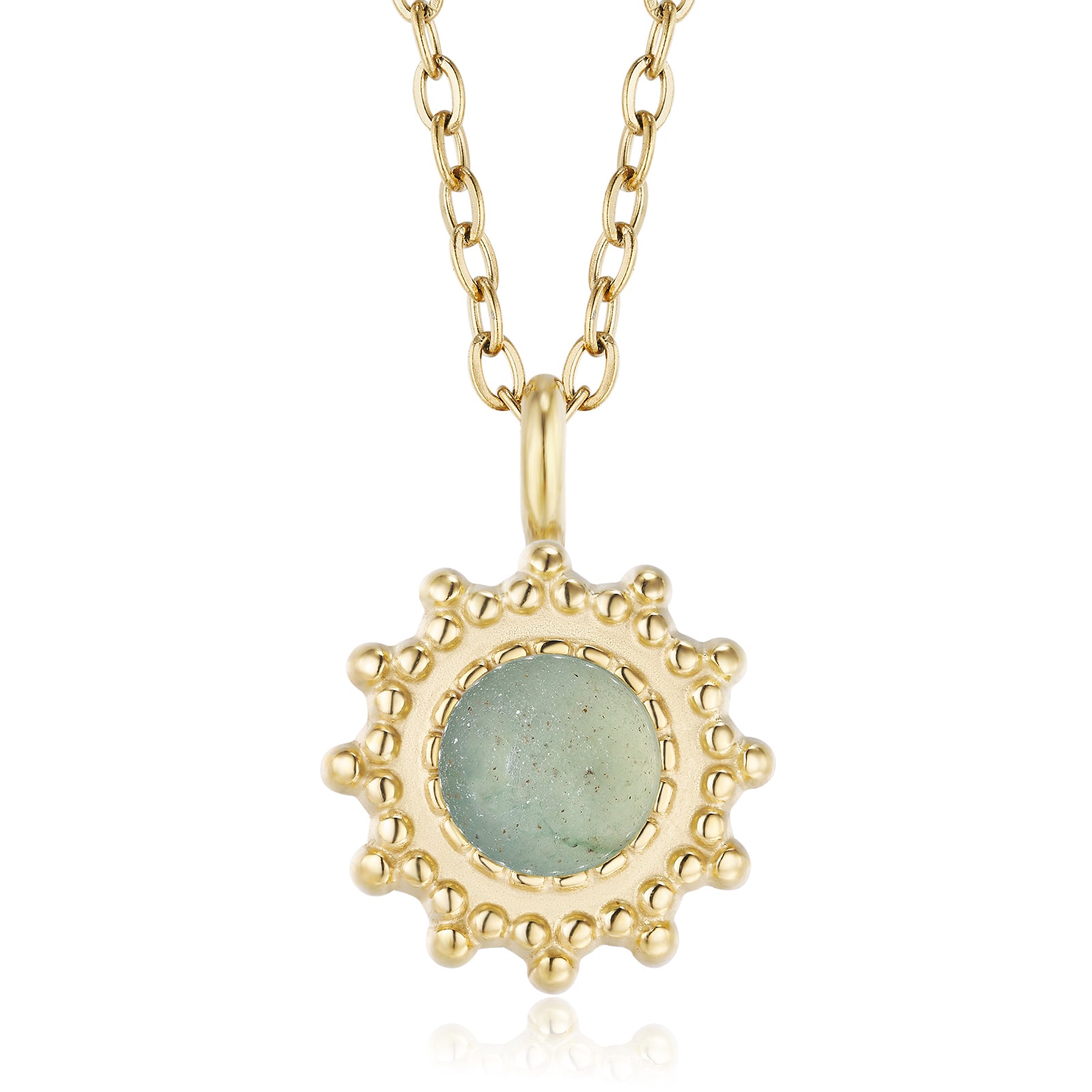 Merkrum afrikanischer Türkis Halskette Edelstahl vergoldet