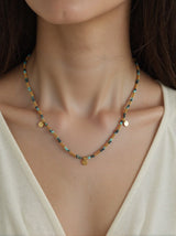 Noin afrikanischer Türkis Halskette vergoldet