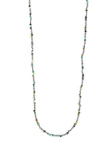 Triskart afrikanischer Türkis  Halskette silberfarbig