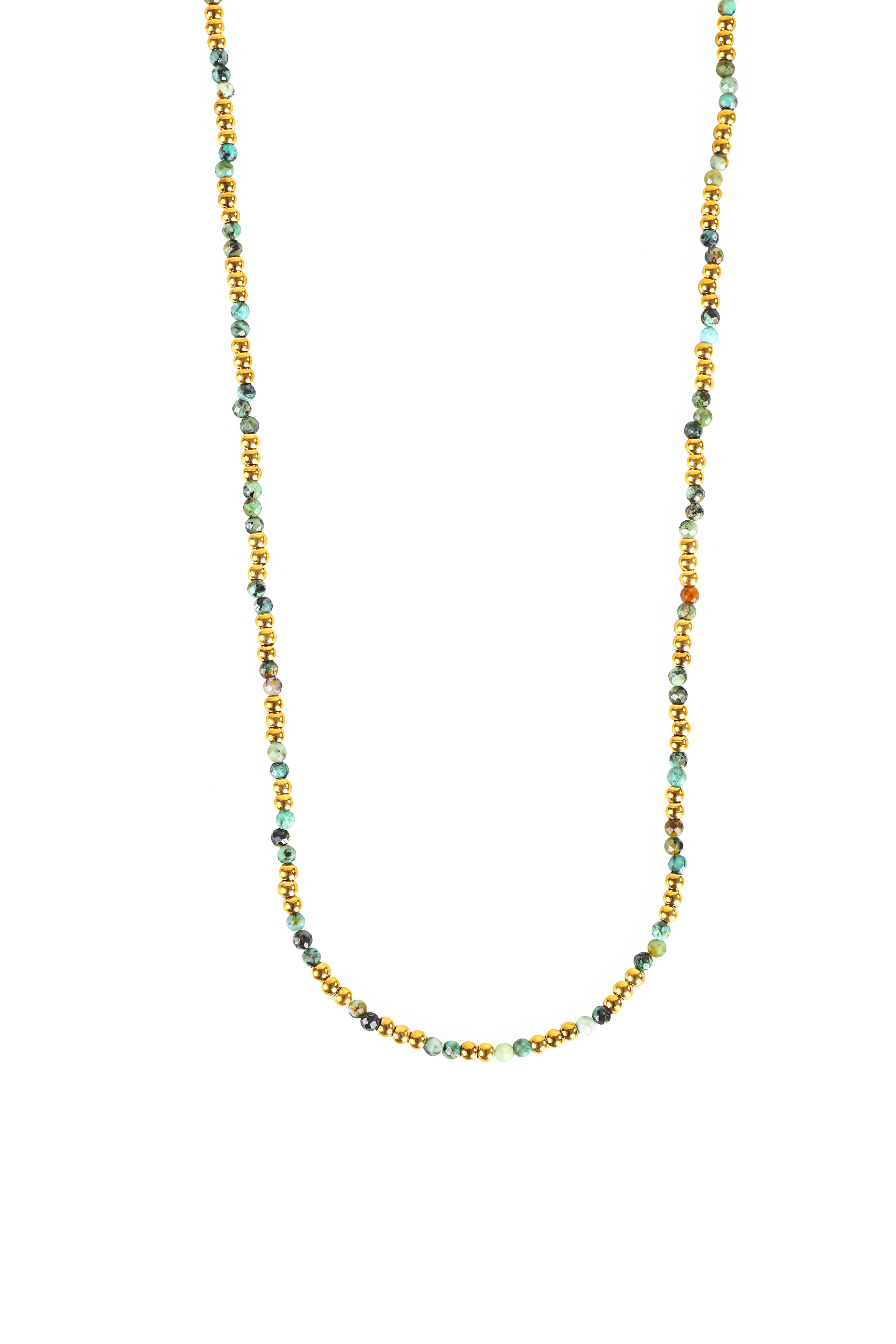 Triskart afrikanischer Türkis Halskette vergoldet