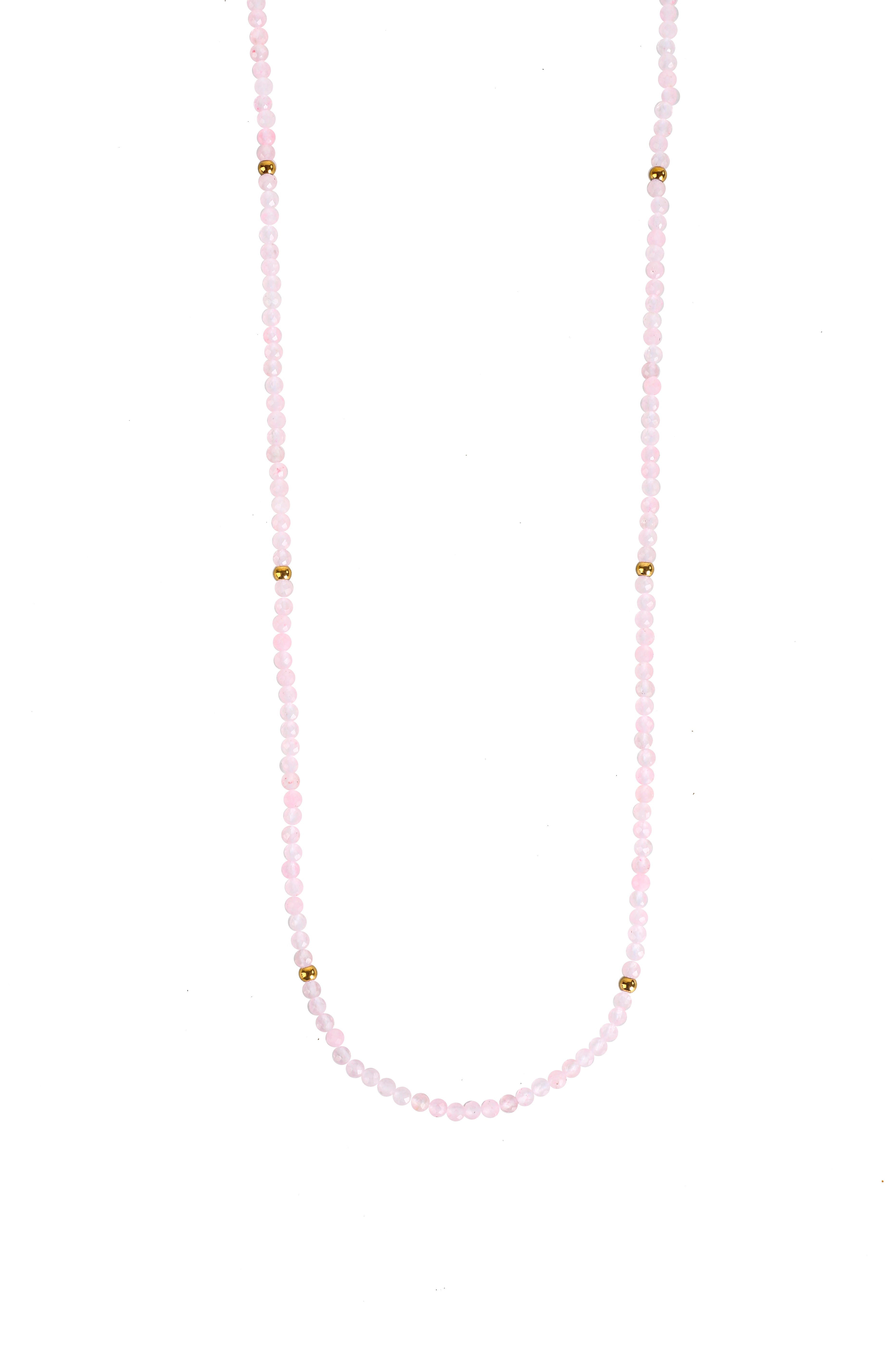 Hieno Rosenquarz Halskette vergoldet
