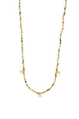 Noin afrikanischer Türkis Halskette vergoldet