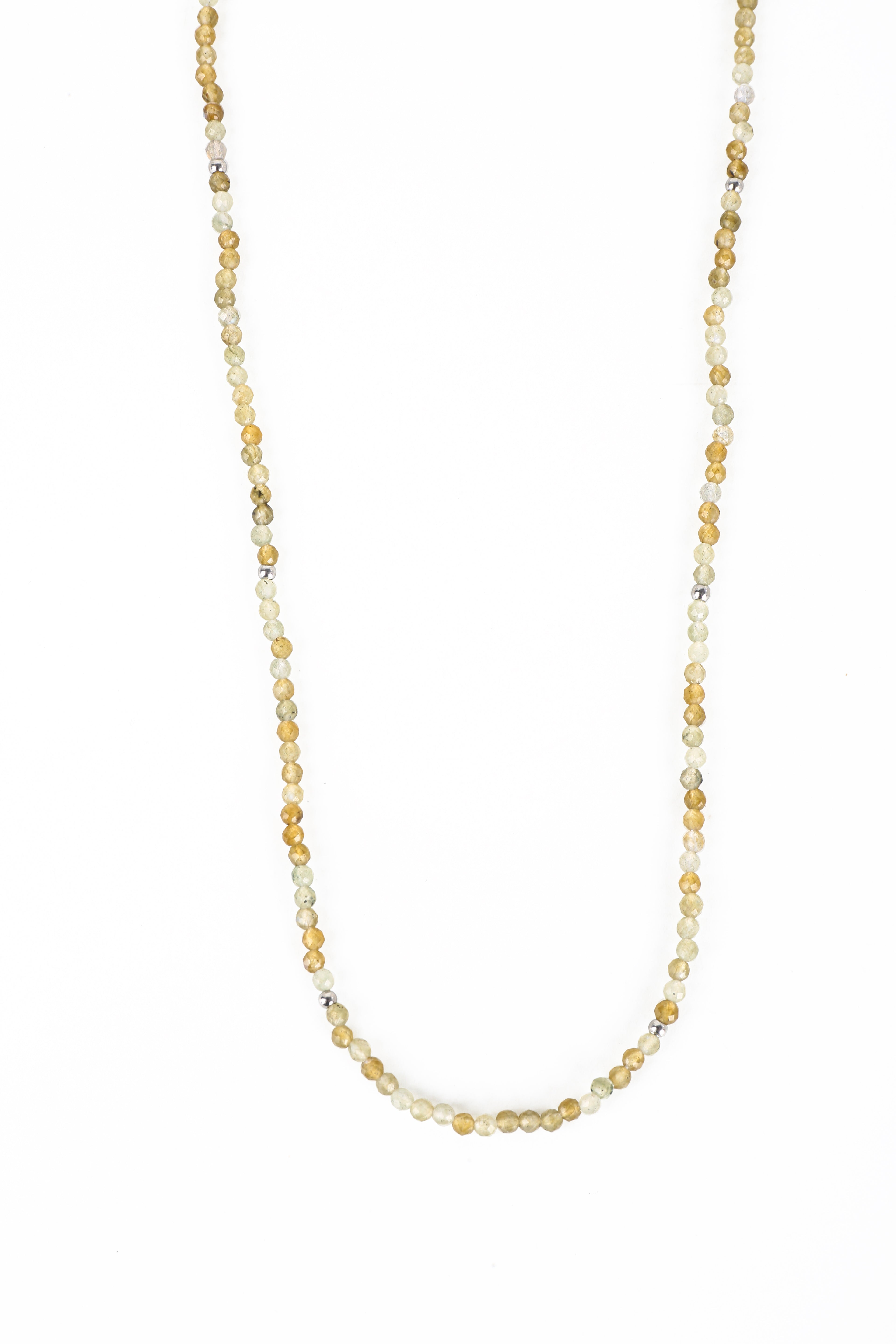 Hieno Labradorit Halskette silberfarbig