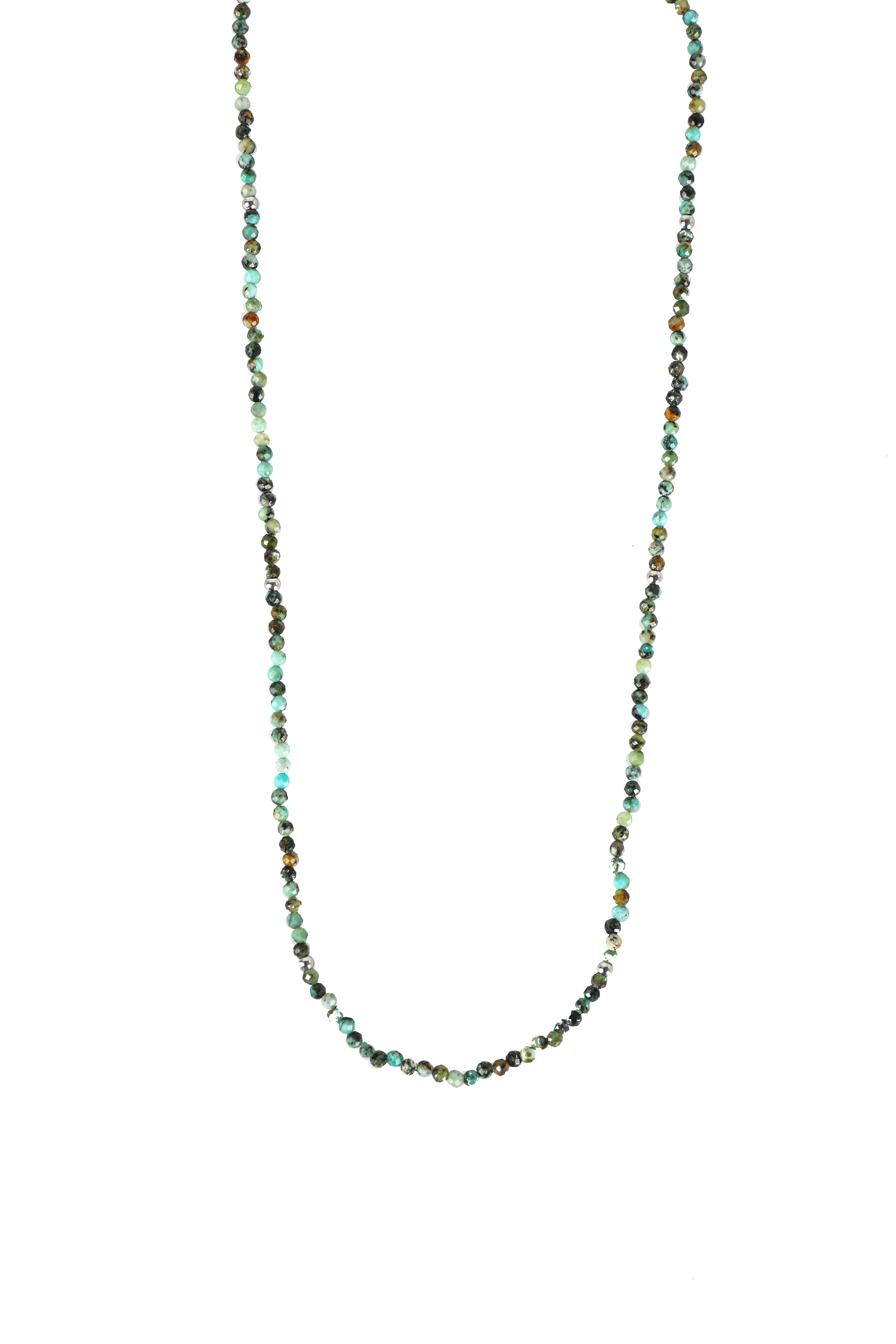 Hieno afrikanischer Türkis Halskette silberfarbig