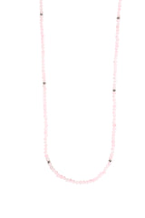 Hieno Rosenquarz Halskette silberfarbig