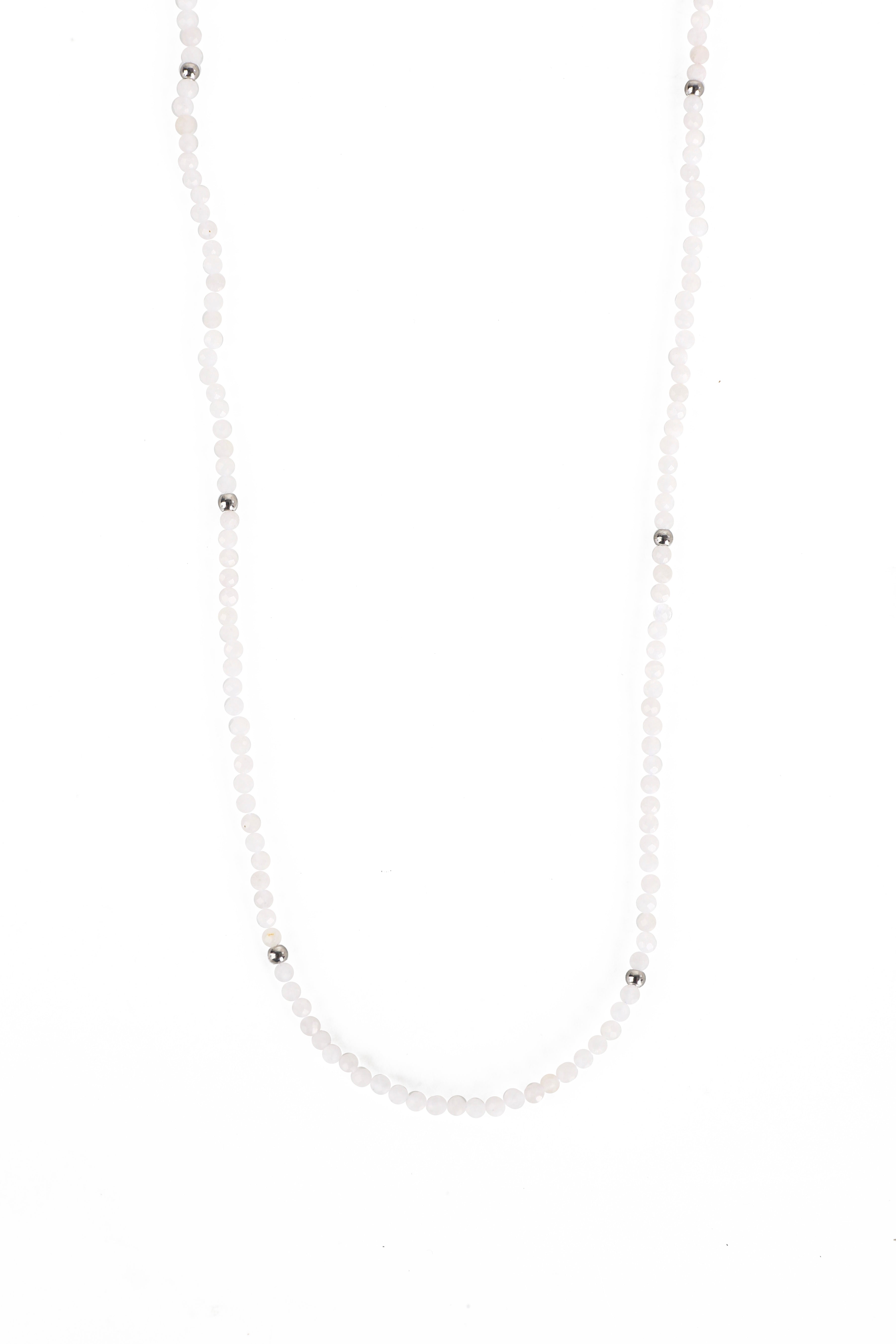 Hieno Mondstein Halskette silberfarbig