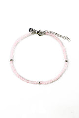 Hieno Rosenquarz Armband silberfarbig