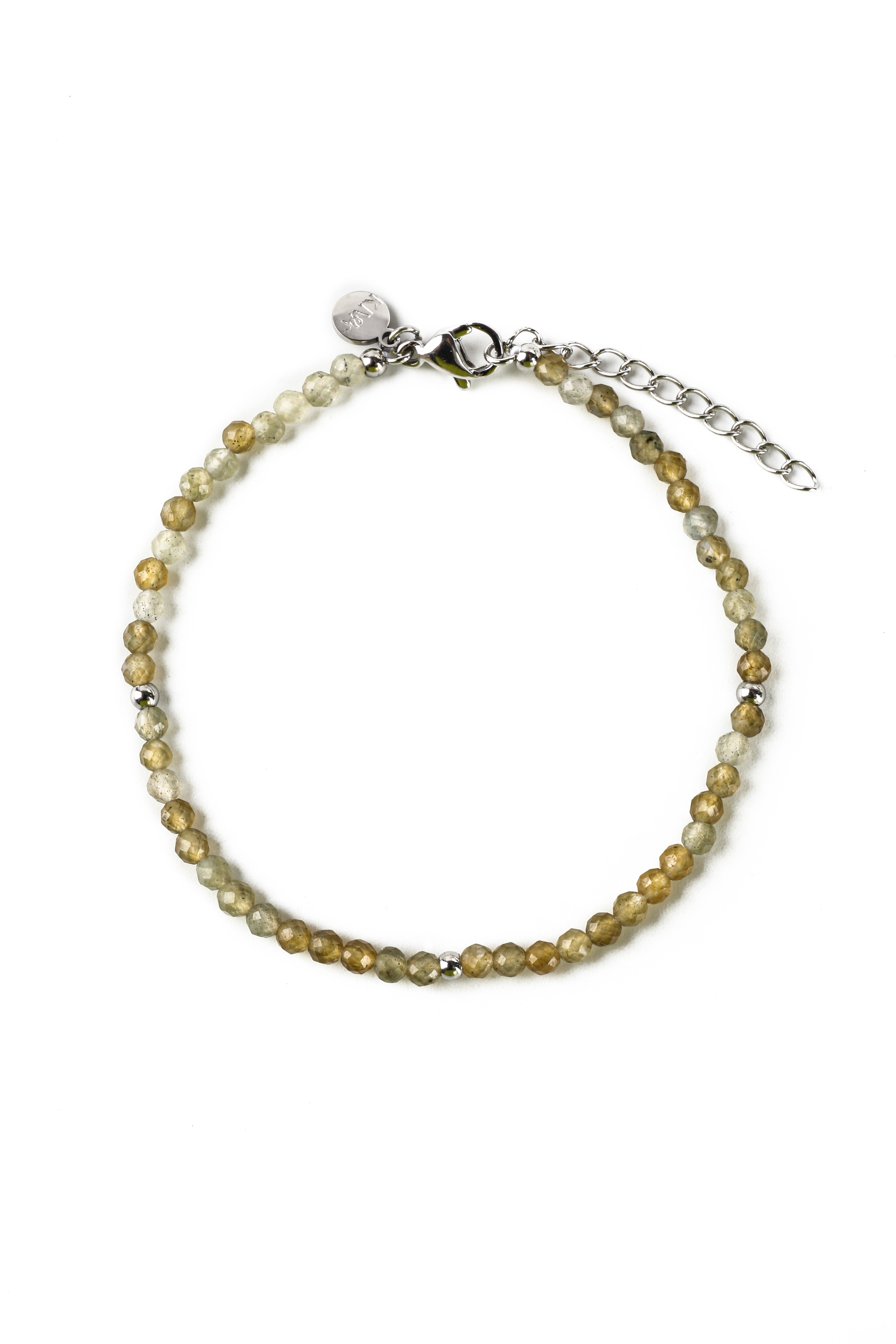 Hieno Labradorit Armband silberfarbig