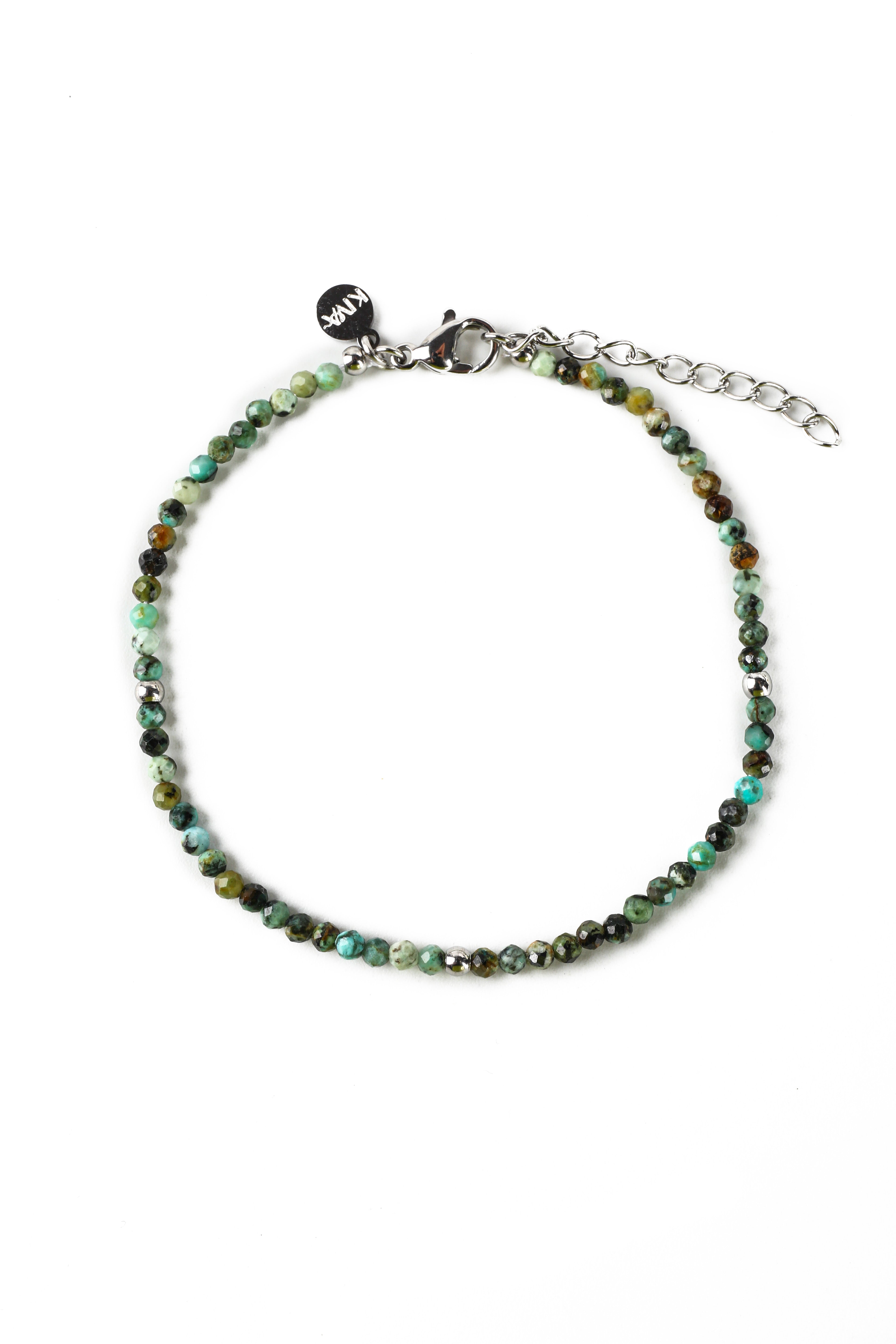 Hieno afrikanischer Türkis Armband silberfarbig