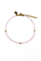 Alizea Rosenquarz Armband Edelstahl vergoldet