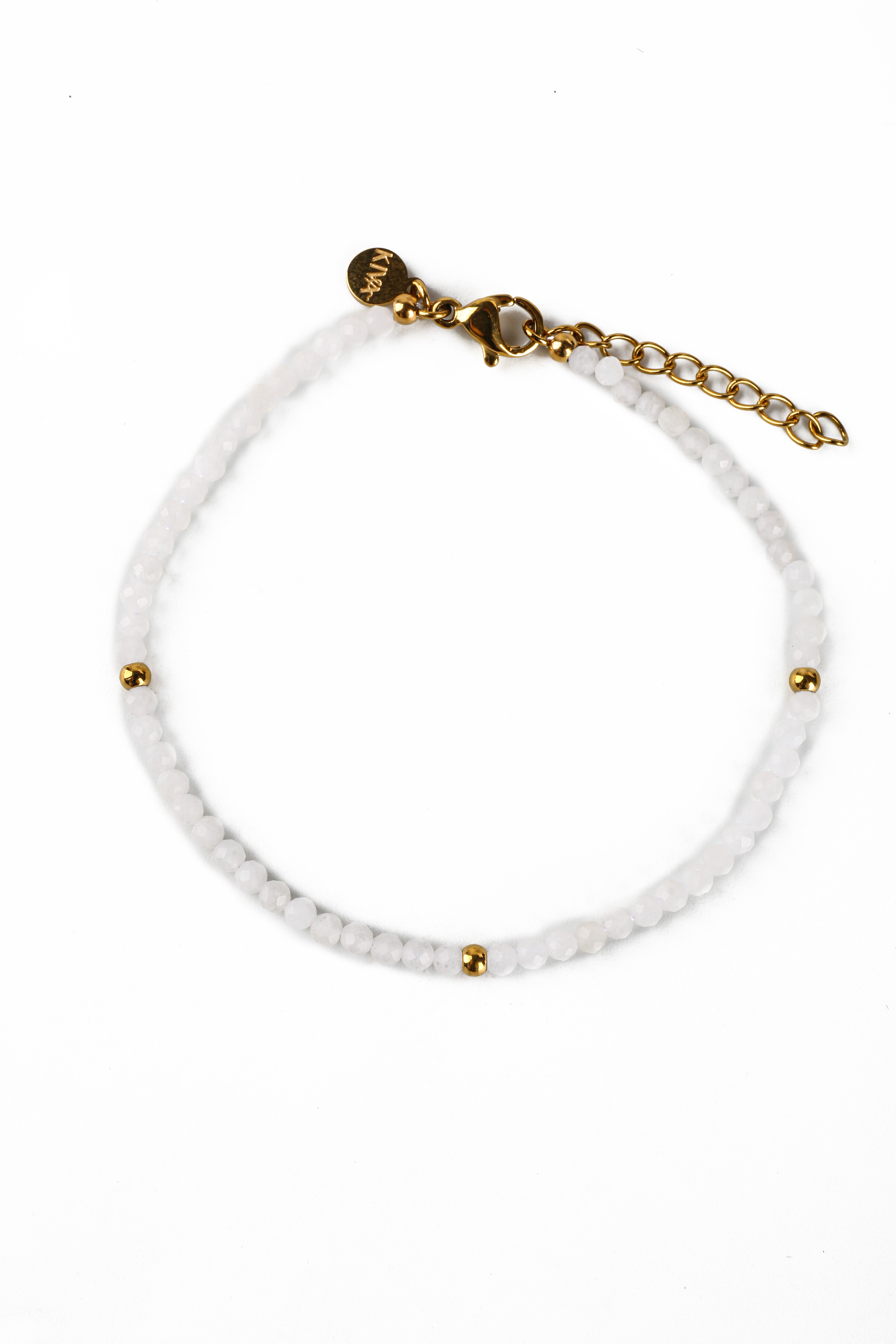 Hieno Mondstein Armband vergoldet