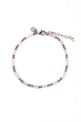 Triskart Rosenquarz Armband silberfarbig