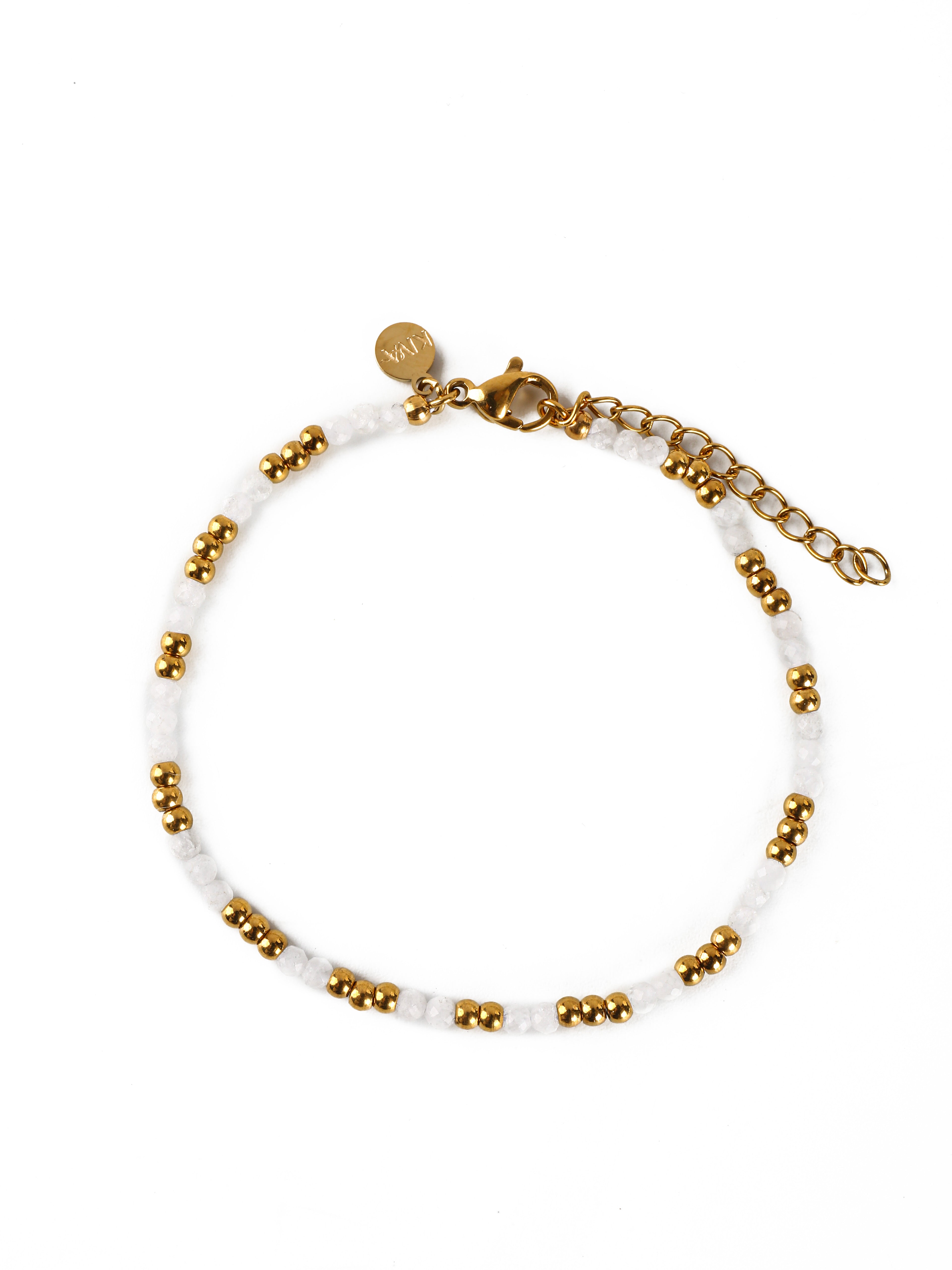 Triskart Mondstein Armband vergoldet