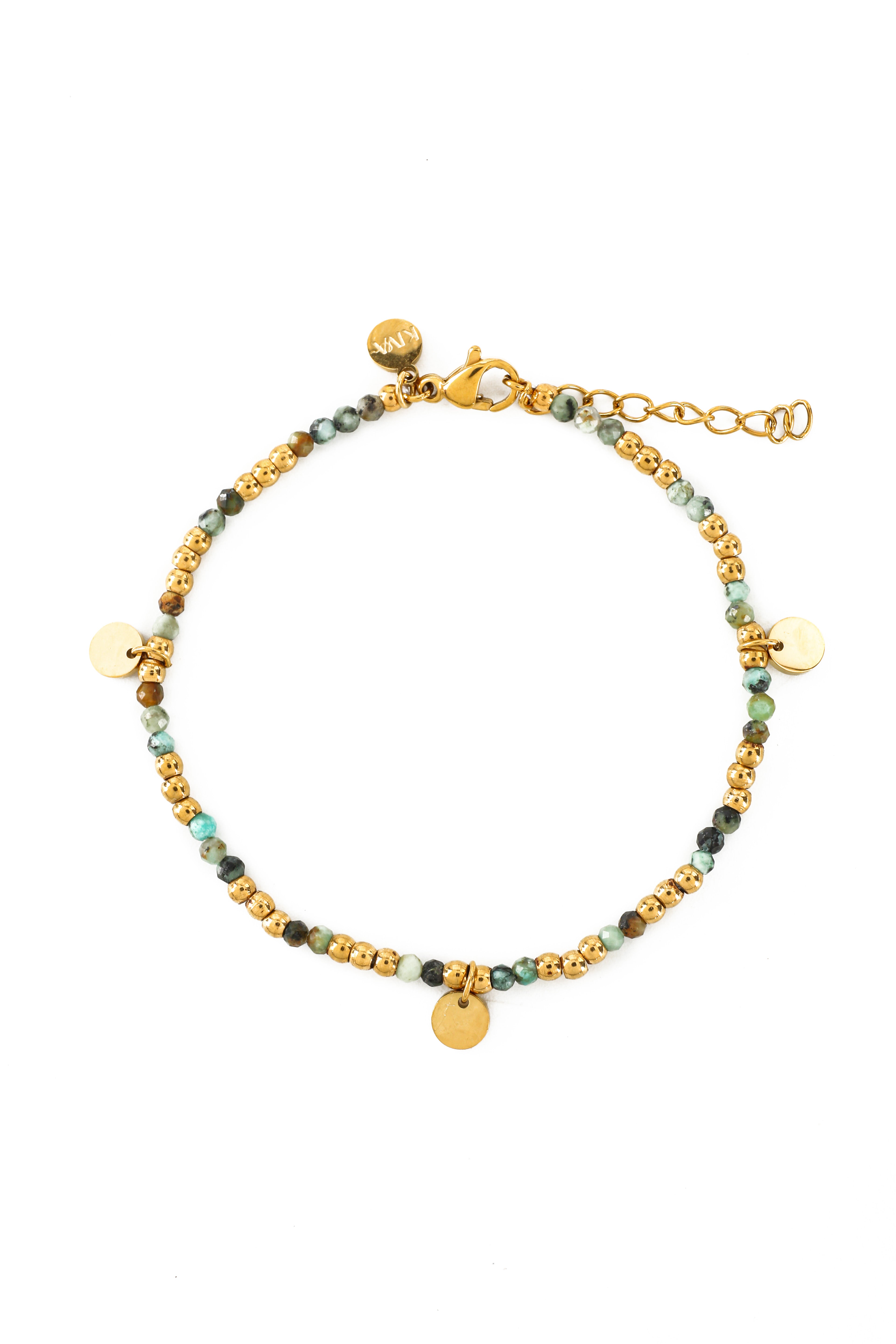 Noin afrikanischer Türkis Armband vergoldet