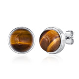 Coco Tigerauge Stecker Edelstahl silberfarbig