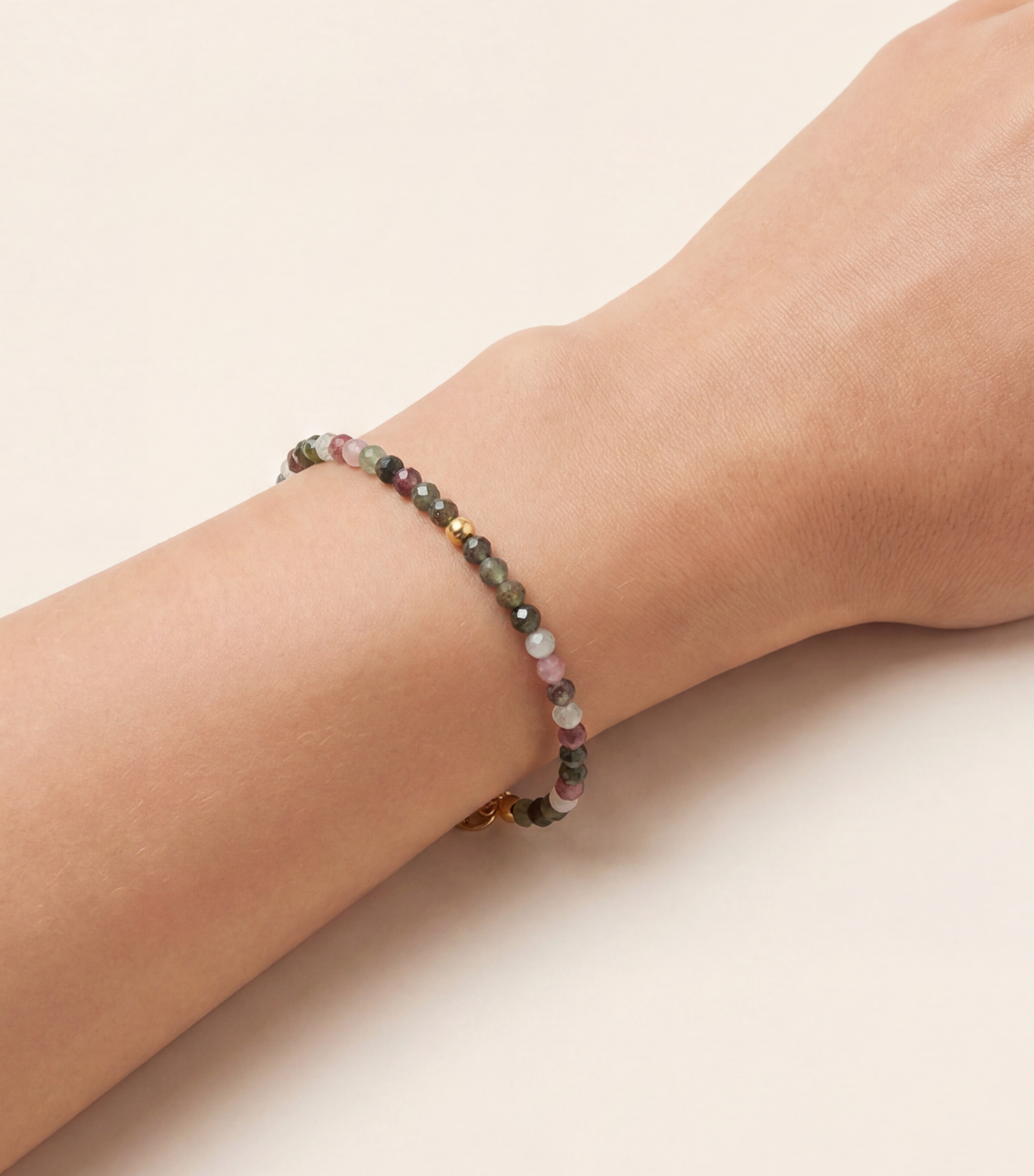 Alizea Turmalin Armband Edelstahl vergoldet