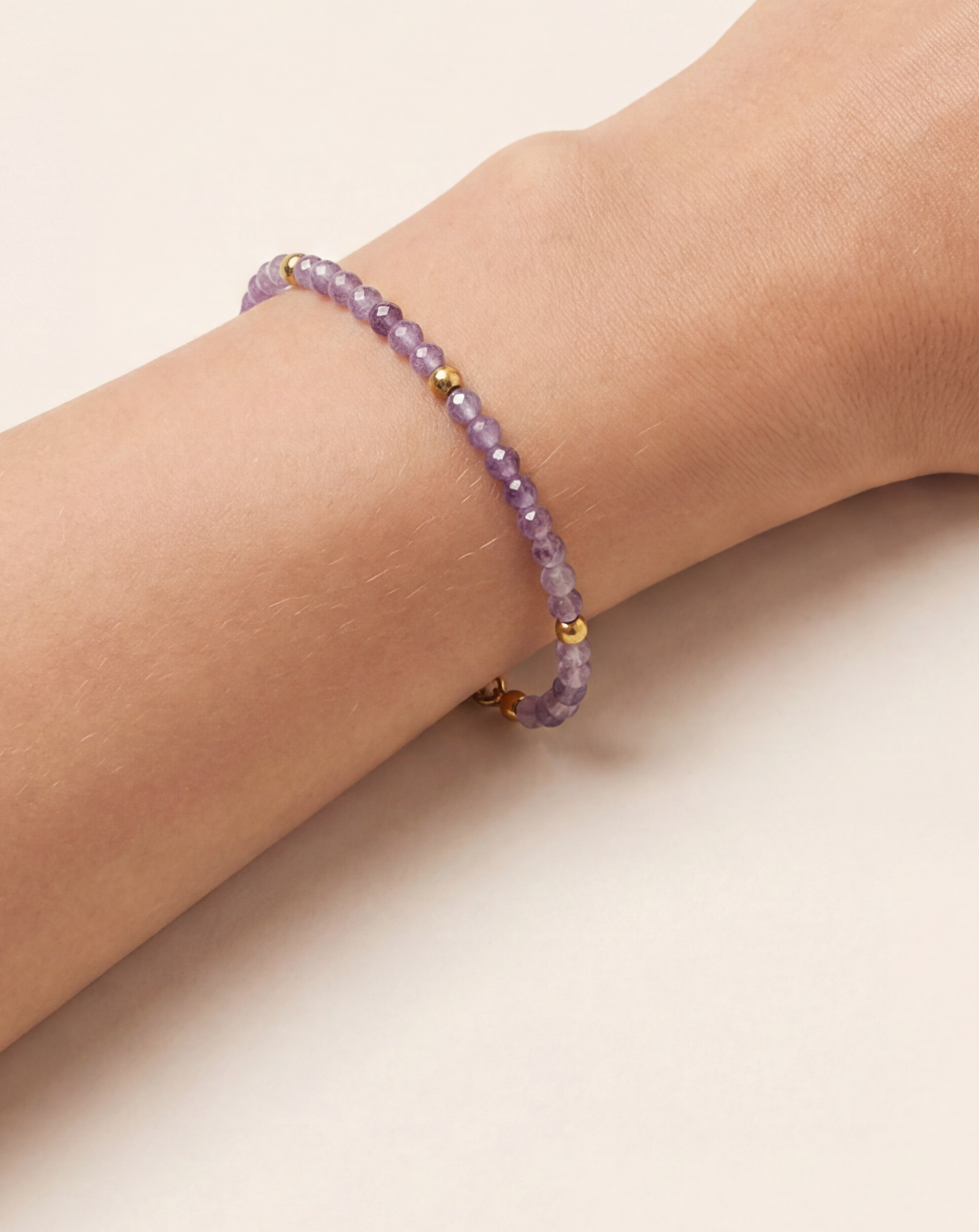 Coralin Amethyst Armband Edelstahl vergoldet
