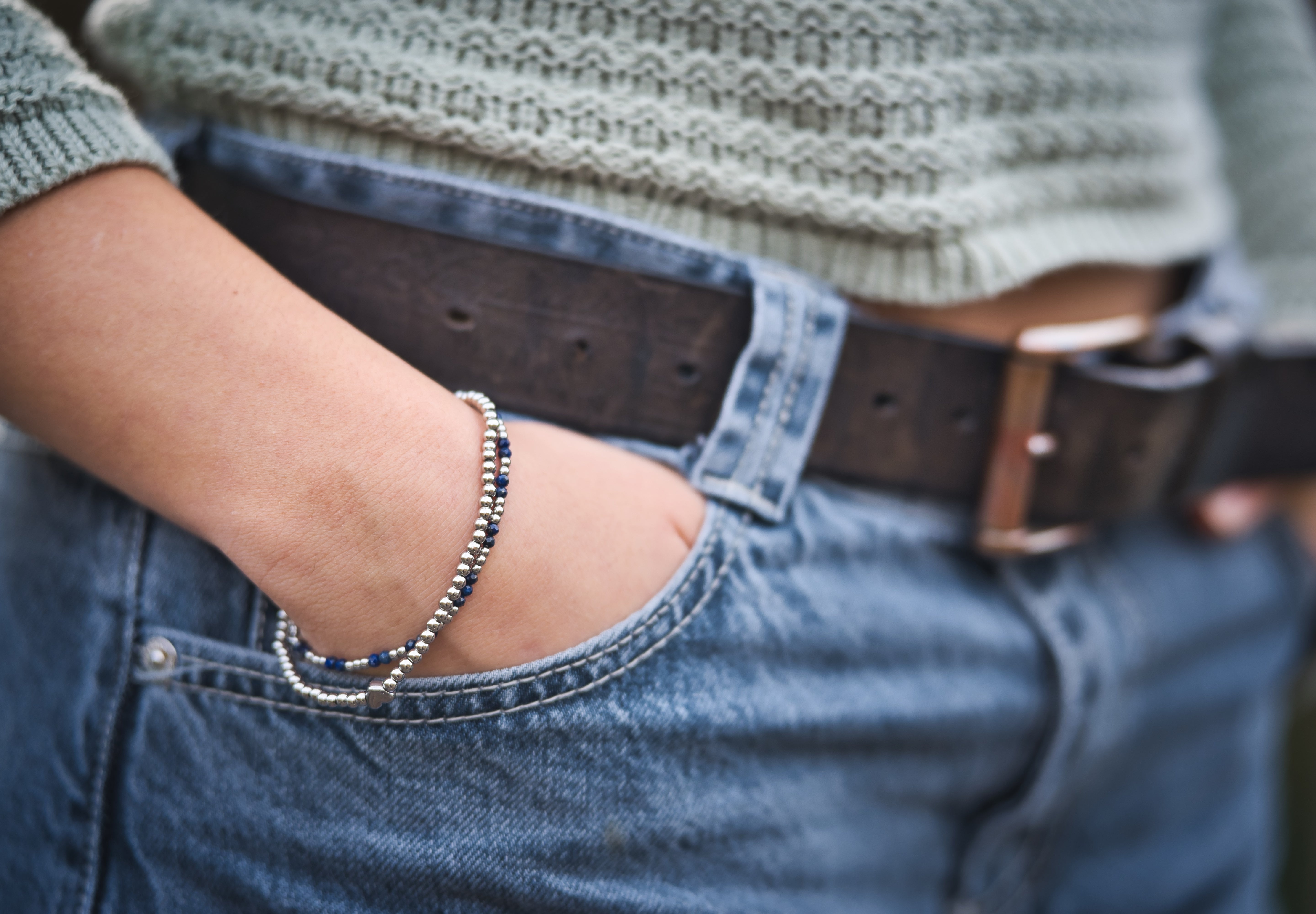 Triskart Lapislazuli Armband silberfarbig