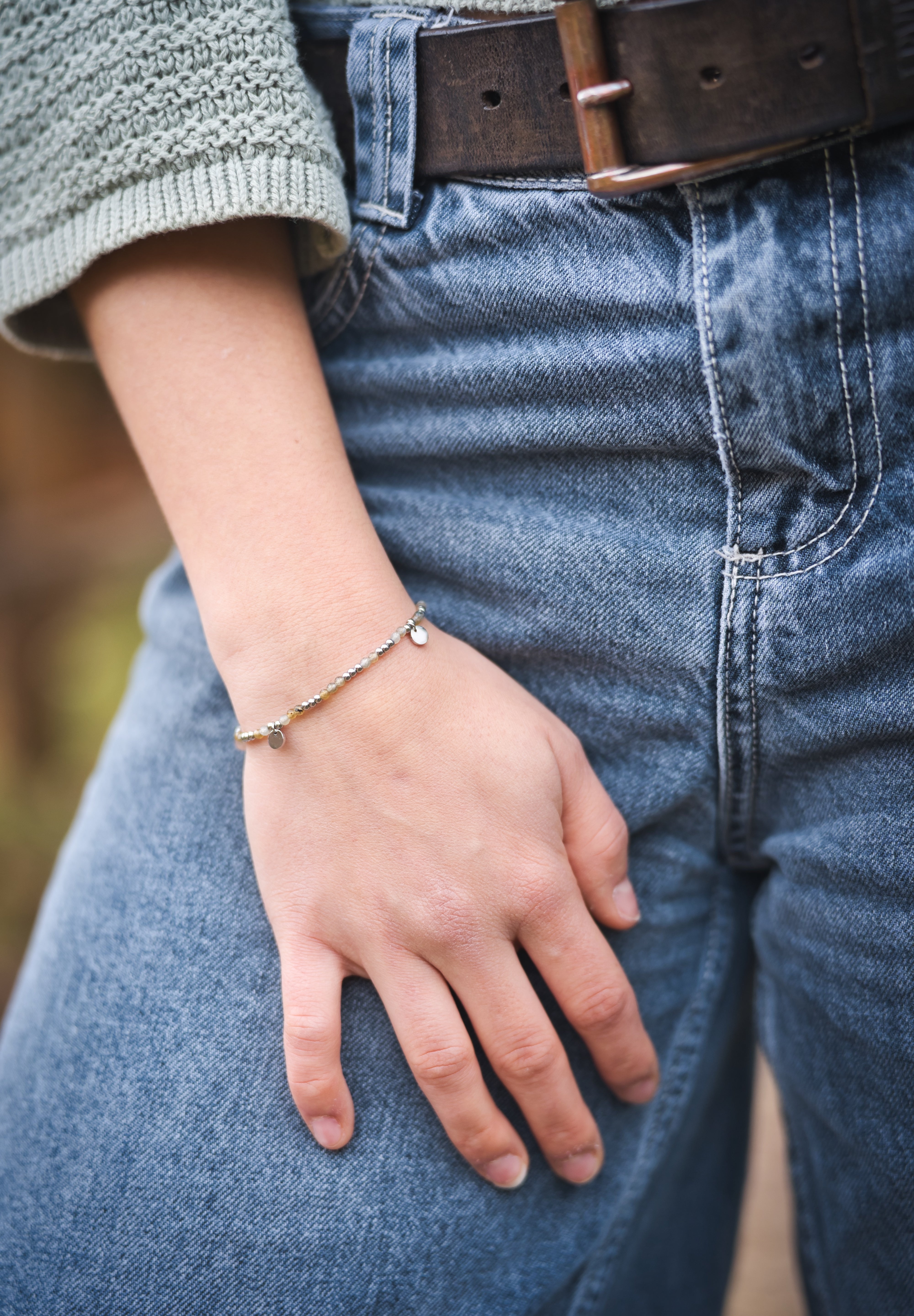 Triskart Labradorit Armband silberfarbig