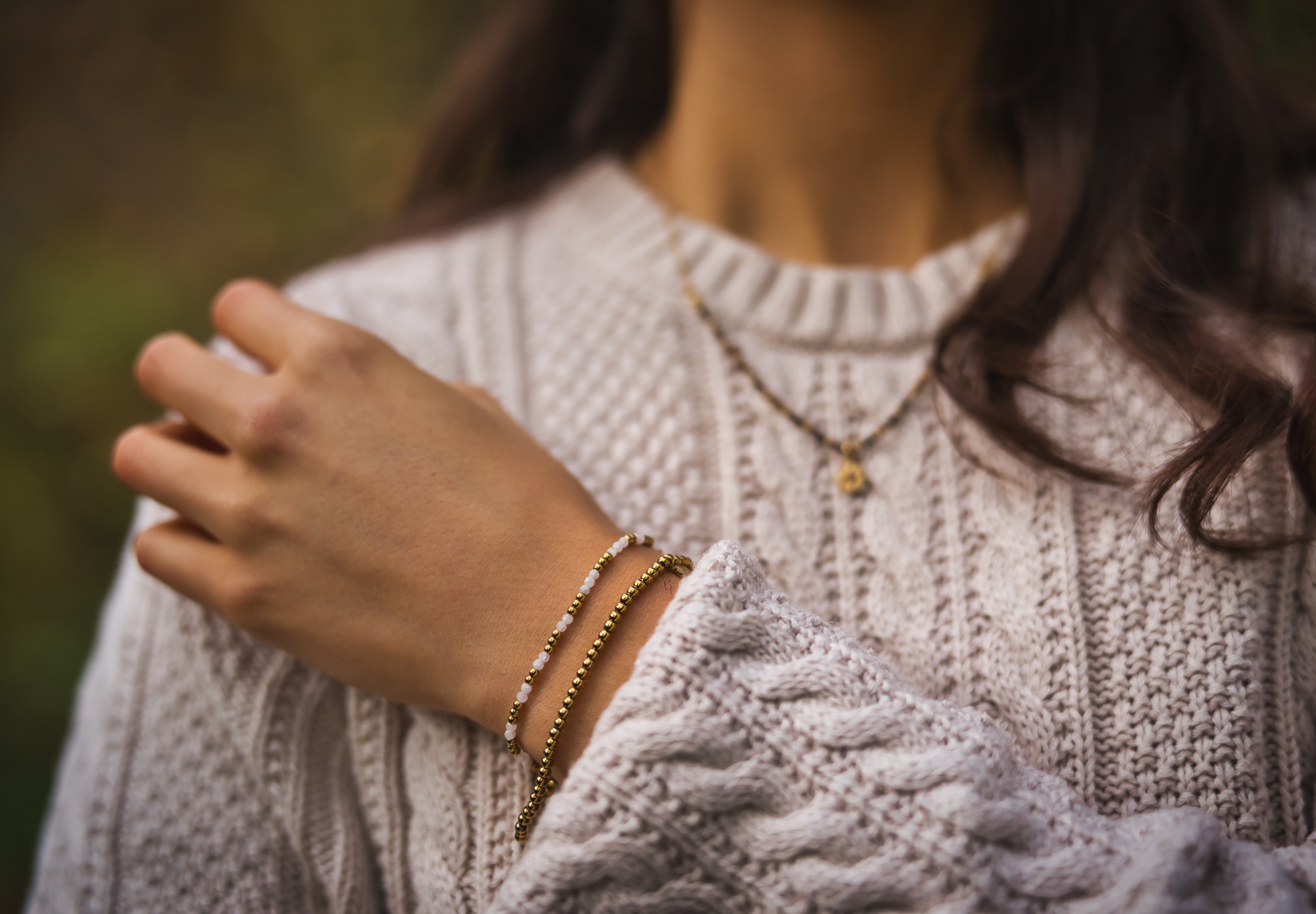 Triskart Rosenquarz Armband vergoldet