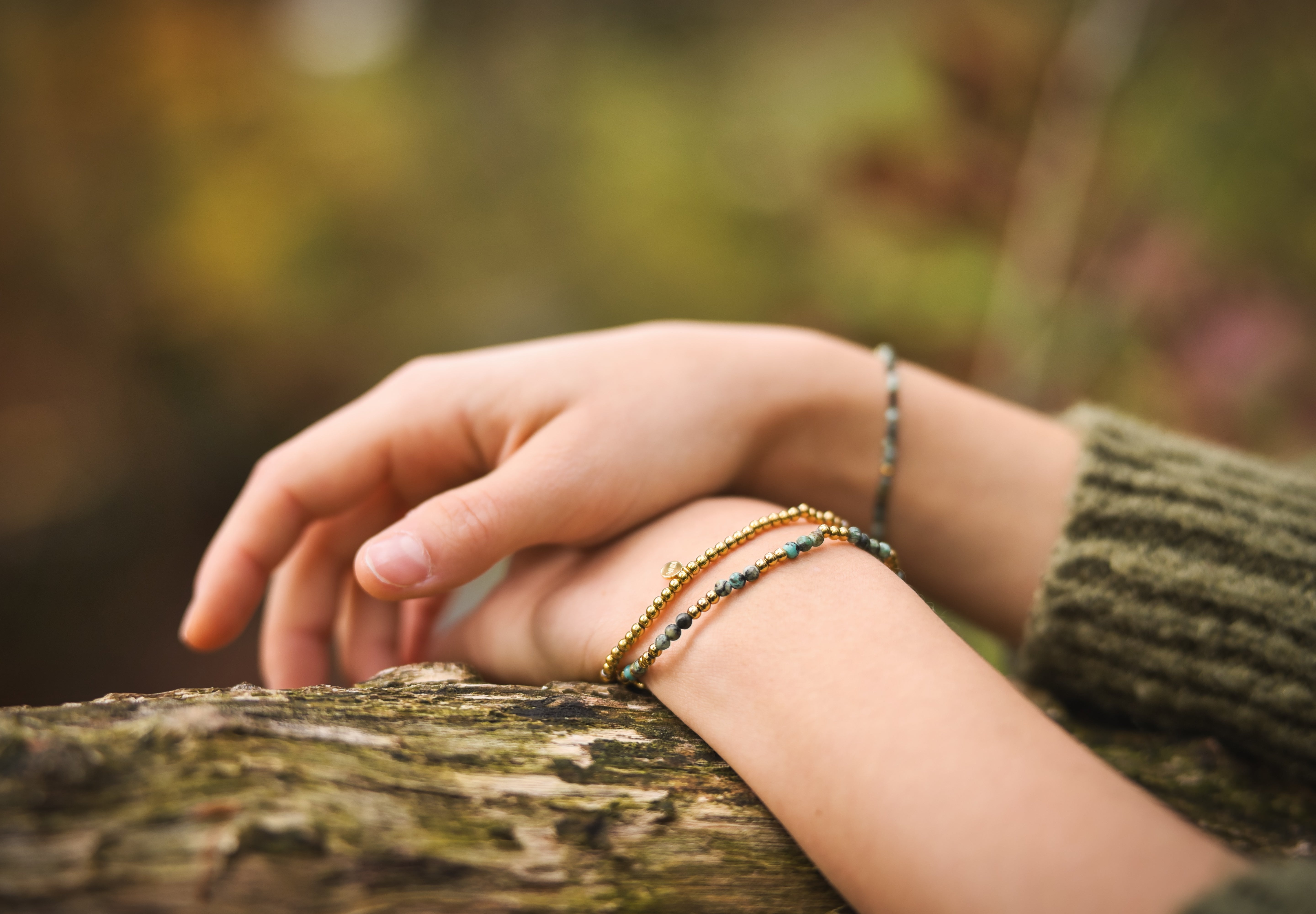 Triskart afrikanischer Türkis Armband vergoldet