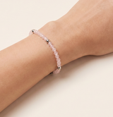 Hieno Rosenquarz Armband silberfarbig
