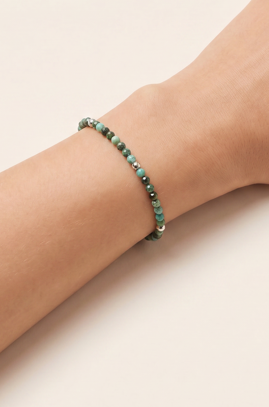 Hieno afrikanischer Türkis Armband silberfarbig