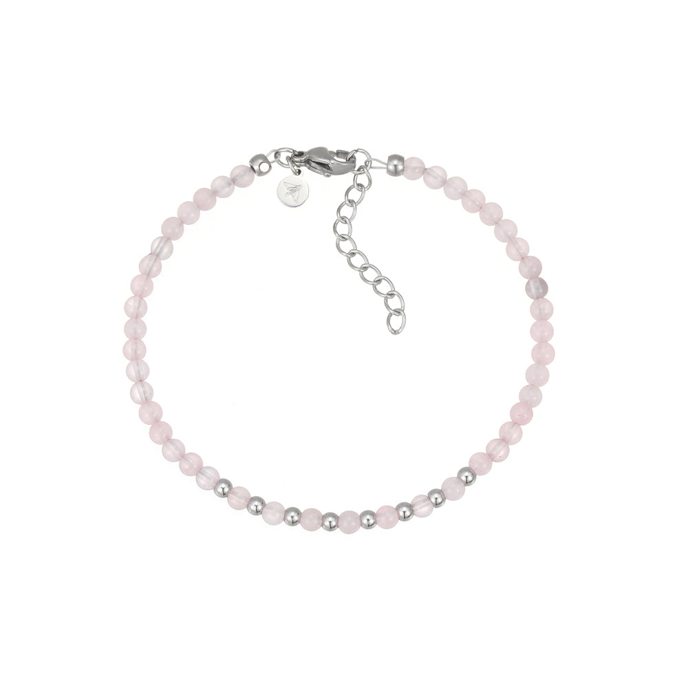 Punkto Rosenquarz Armband  Edelstahl