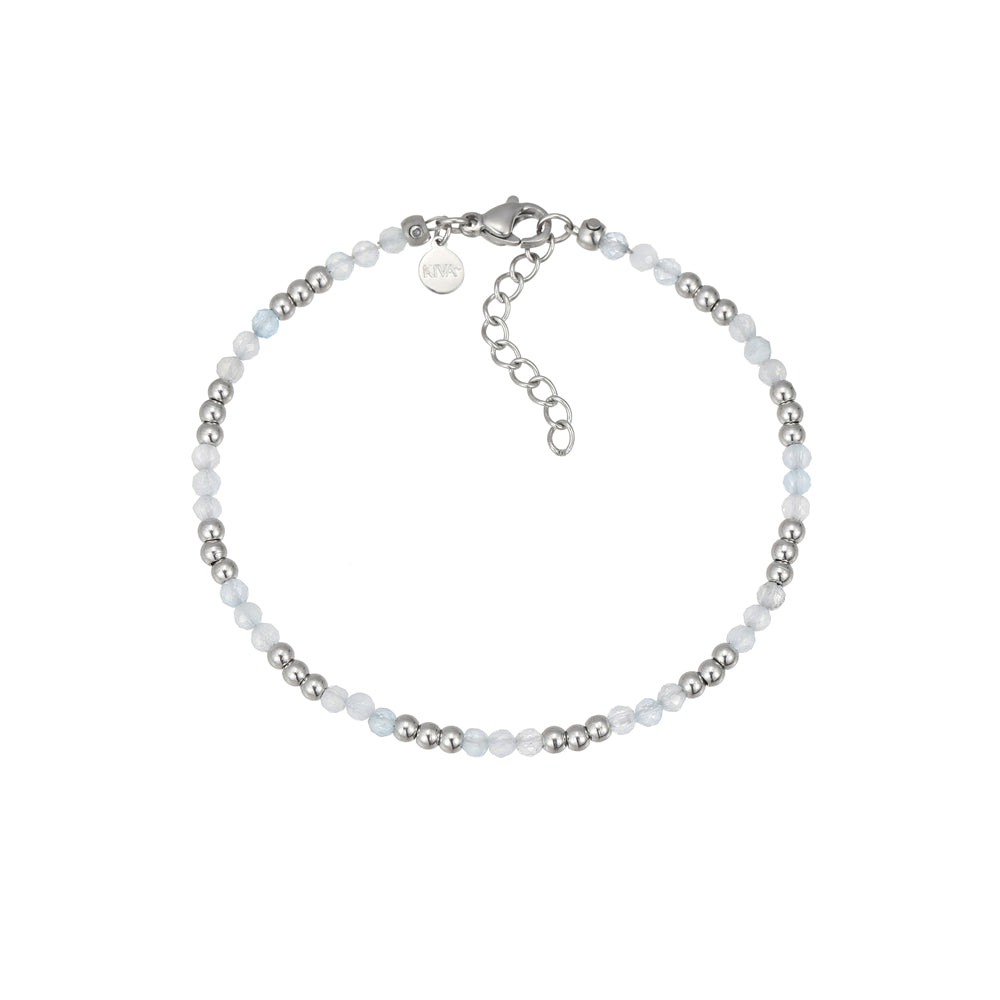 Mala Aquamarin Armband Edelstahl