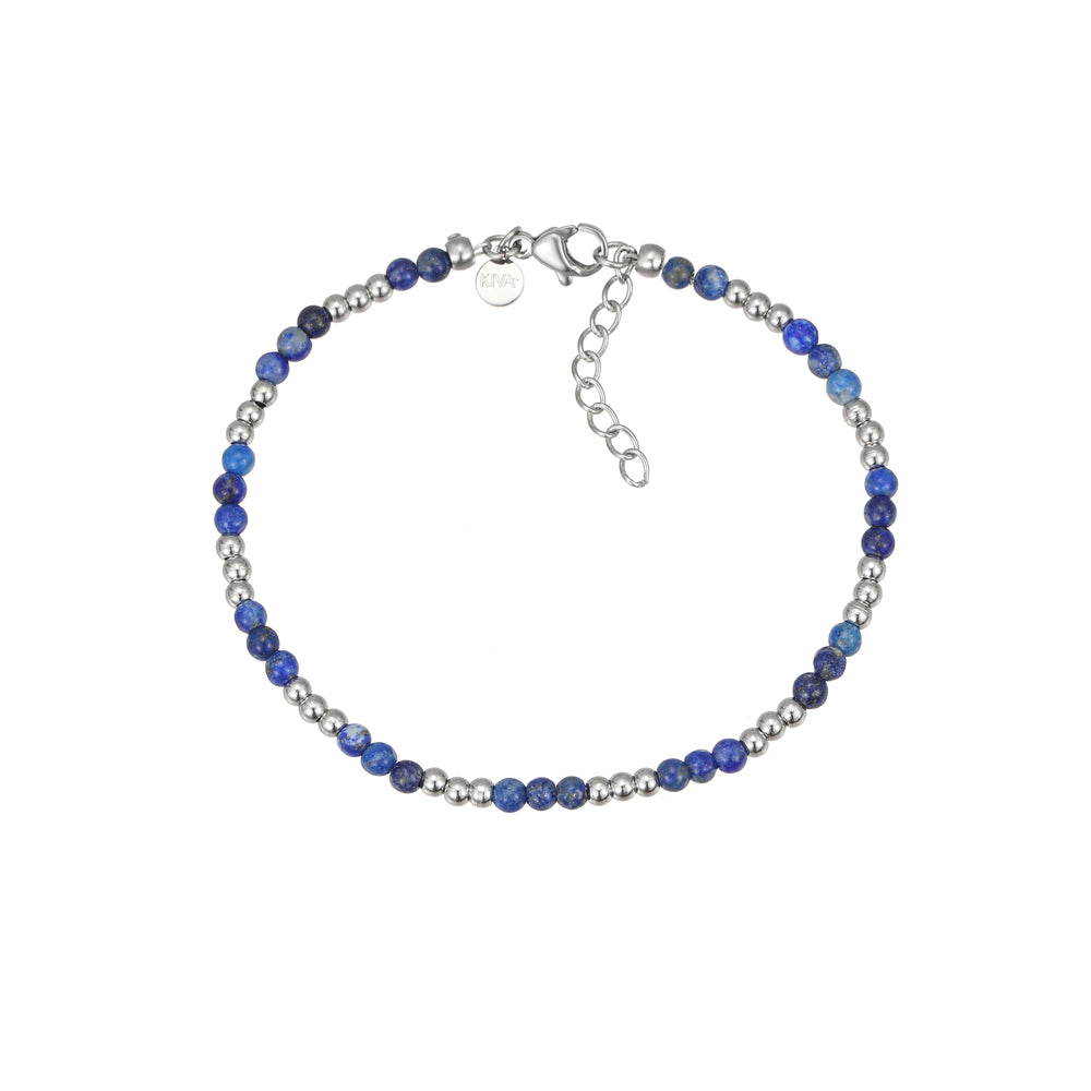 Mala Lapislazuli Armband Edelstahl