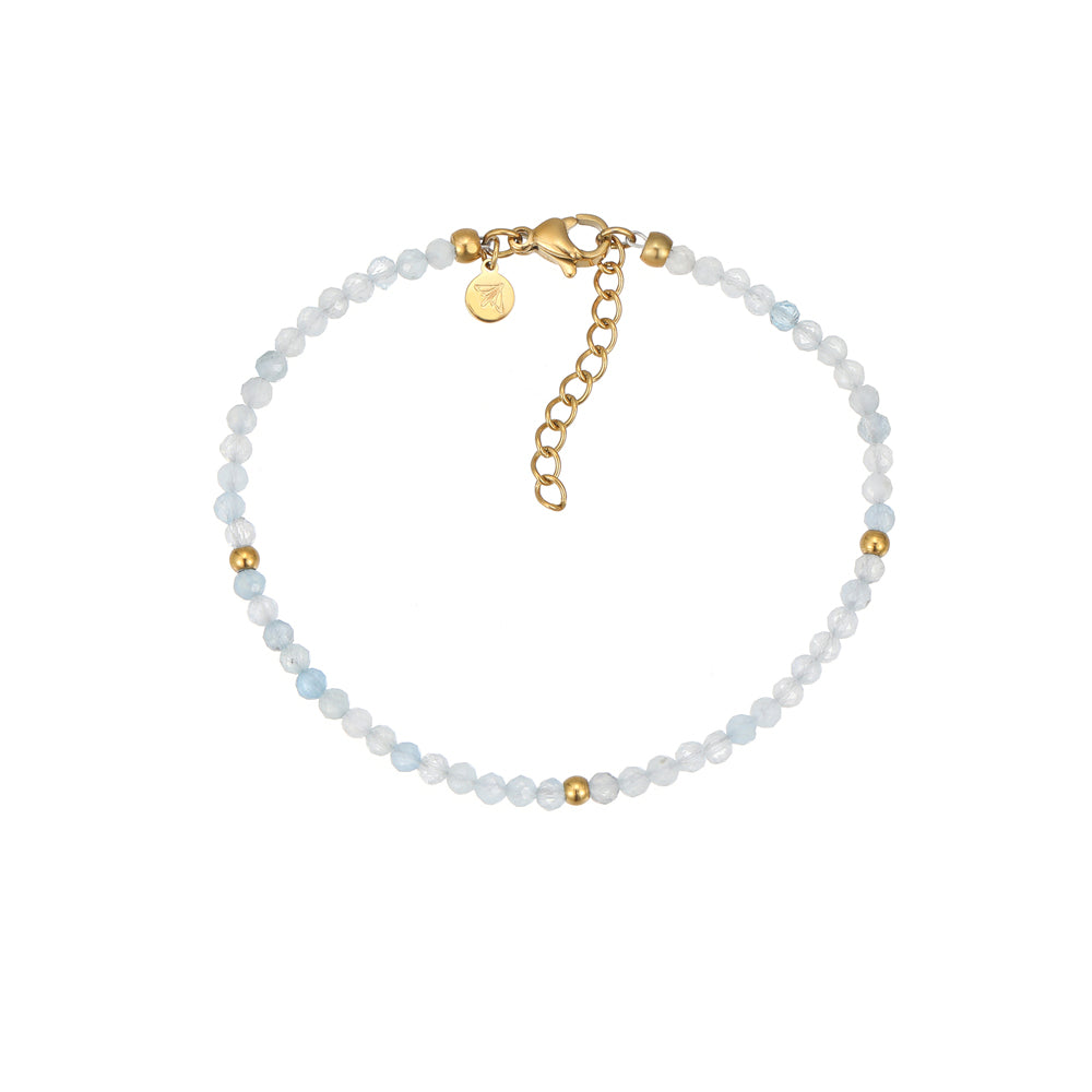 Alizea Aquamarin Armband Edelstahl vergoldet