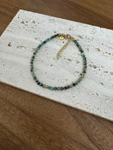 Alizea afrikanischer Türkis Armband Edelstahl vergoldet