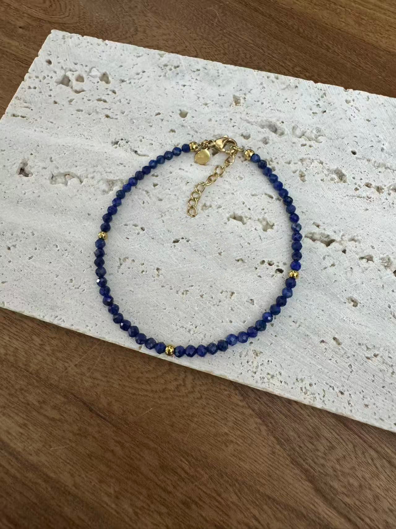 Alizea Lapislazuli Armband Edelstahl vergoldet