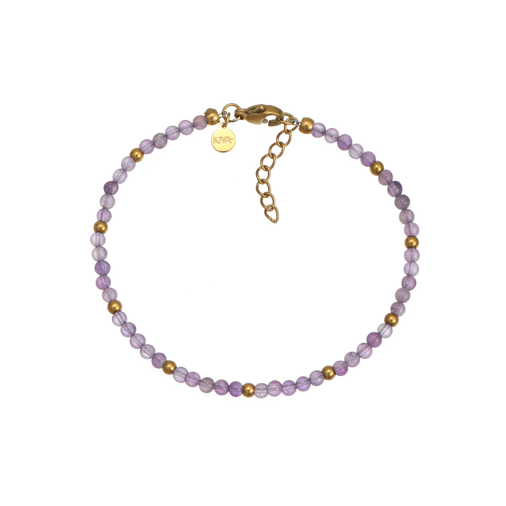 Coralin Amethyst Armband Edelstahl vergoldet