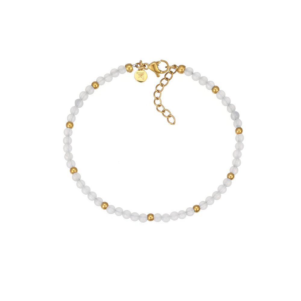 Coralin Mondstein Armband Edelstahl vergoldet