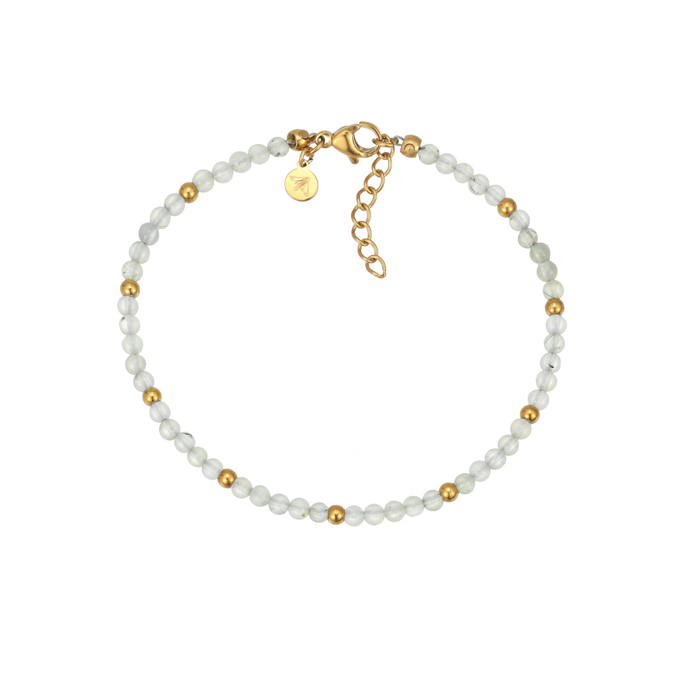 Coralin grüner Aventurin Armband Edelstahl vergoldet