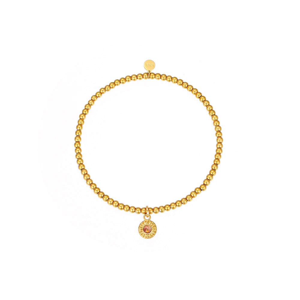 Sela Amethyst Armband Edelstahl Goldfarbig