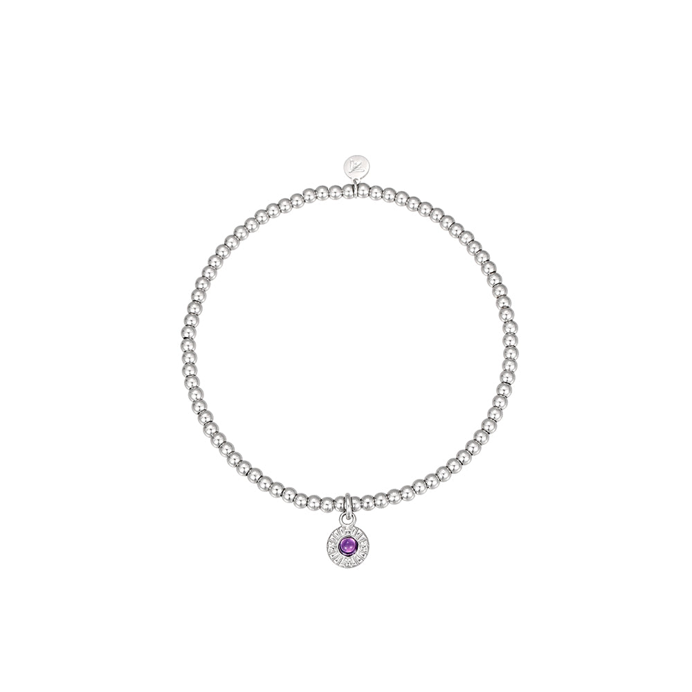Sela Amethyst Armband Edelstahl silberfarbig
